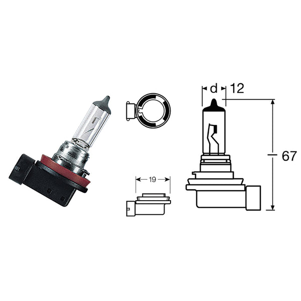 Lampada H8 X-RACER 12V-35W / PGJ19-1