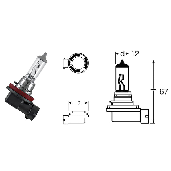 Lampada H11 X-RACER 12V-55W / PGJ19-2