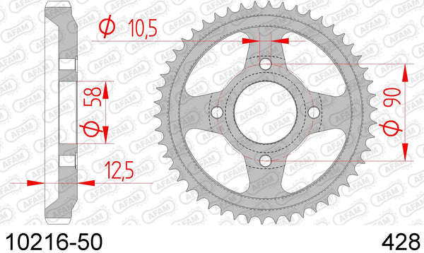 Corona AFAM 10216-50 in acc. passo 428