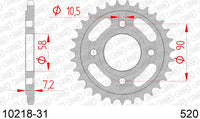 Corona AFAM 10218-31 in acc. passo 520