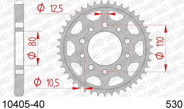 Corona AFAM 10405-40 in acc. passo 530