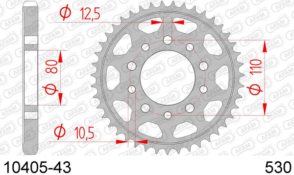 Corona AFAM 10405-43 in acc. passo 530