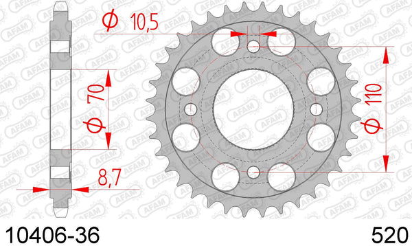 Corona AFAM 10406-36 in acc. passo 520