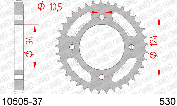 Corona AFAM 10505-37 in acc. passo 530