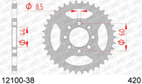 Corona AFAM 12100-38 in acc. passo 420