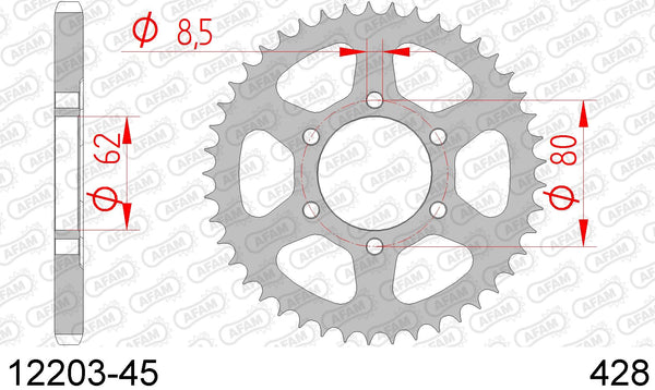 Corona AFAM 12203-45 in acc. passo 428