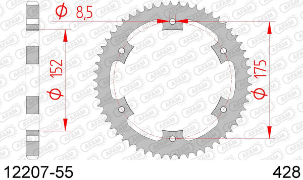 Corona AFAM 12207-55 in acc. passo 428