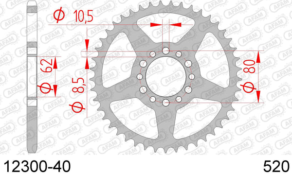 Corona AFAM 12300-40 in acc. passo 520