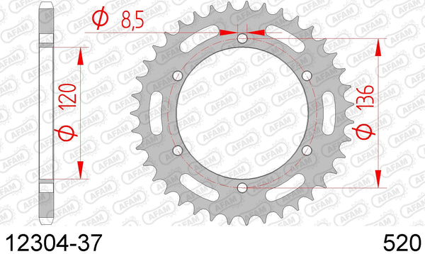 Corona AFAM 12304-37 in acc. passo 520