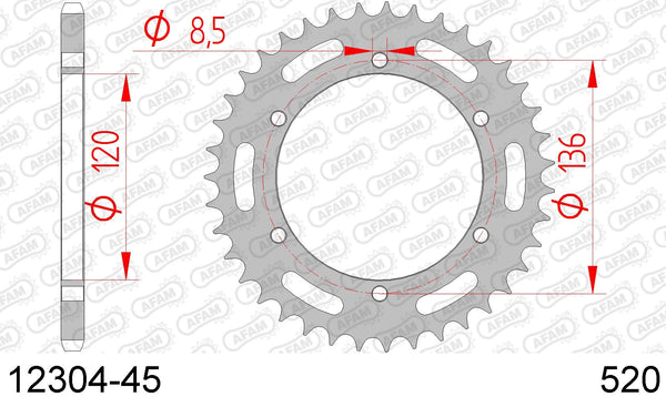 Corona AFAM 12304-45 in acc. passo 520