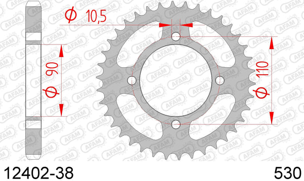 Corona AFAM 12402-38 in acc. passo 530