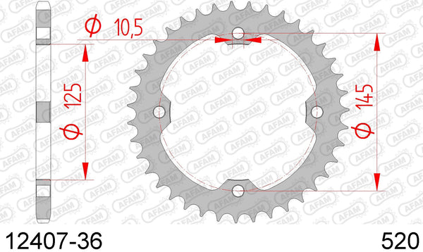 Corona AFAM 12407-36 in acc. passo 520