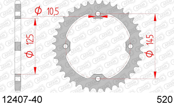 Corona AFAM 12407-40 in acc. passo 520