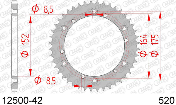 Corona AFAM 12500-42 in acc. passo 520