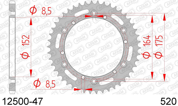 Corona AFAM 12500-47 in acc. passo 520