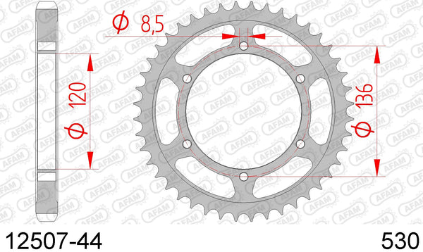 Corona AFAM 12507-44 in acc. passo 530