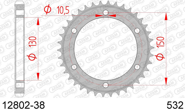 Corona AFAM 12802-38 in acc. passo 532