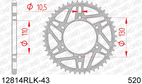 Corona AFAM 12814RLK-43 in acc. passo 520