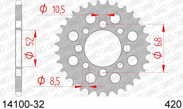 Corona AFAM 14100-32 in acc. passo 420