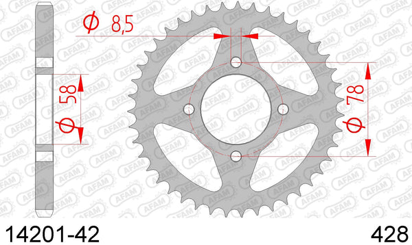 Corona AFAM 14201-42 in acc. passo 428