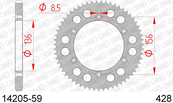 Corona AFAM 14205-59 in acc. passo 428