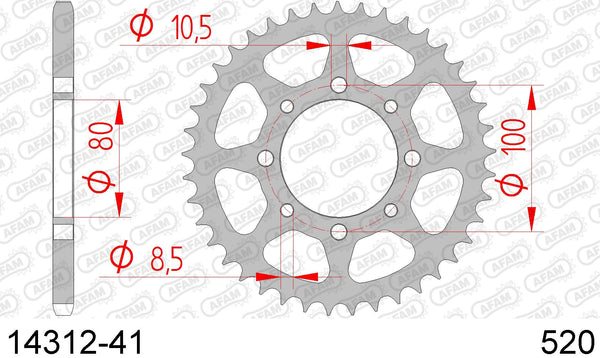 Corona AFAM 14312-41 in acc. passo 520