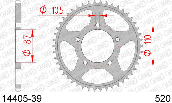 Corona AFAM 14405-39 in acc. passo 520