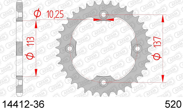 Corona AFAM 14412-36 in acc. passo 520