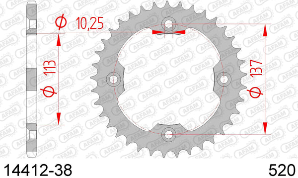 Corona AFAM 14412-38 in acc. passo 520