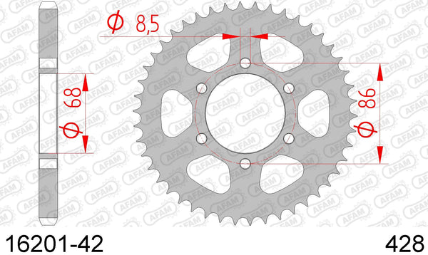 Corona AFAM 16201-42 in acc. passo 428