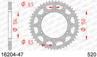 Corona AFAM 16204-47 in acc. passo 520