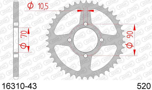 Corona AFAM 16310-43 in acc. passo 520