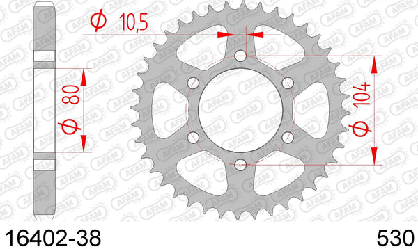 Corona AFAM 16402-38 in acc. passo 530