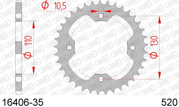 Corona AFAM 16406-35 in acc. passo 520