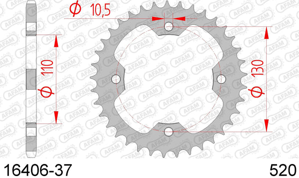 Corona AFAM 16406-37 in acc. passo 520