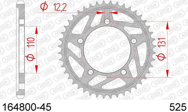 Corona AFAM 164800-45 in acc. passo 525