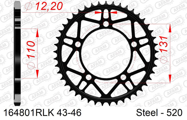 Corona AFAM 164801RLK-46 in acc. passo 520