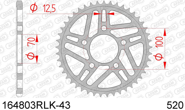 Corona AFAM 164803RLK-43 in acc. passo 520