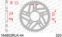 Corona AFAM 164803RLK-44 in acc. passo 520