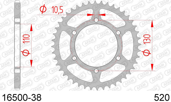 Corona AFAM 16500-38 in acc. passo 520