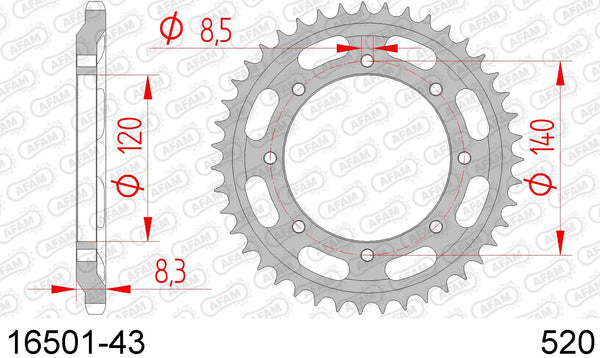 Corona AFAM 16501-43 in acc. passo 520