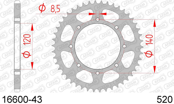 Corona AFAM 16600-43 in acc. passo 520