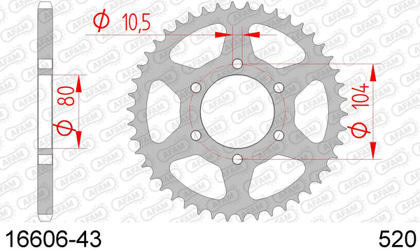 Corona AFAM 16606-43 in acc. passo 520