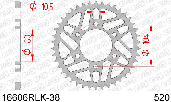 Corona AFAM 16606RLK-38 in acc. passo 520