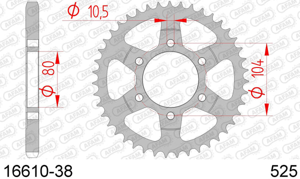 Corona AFAM 16610-38 in acc. passo 525