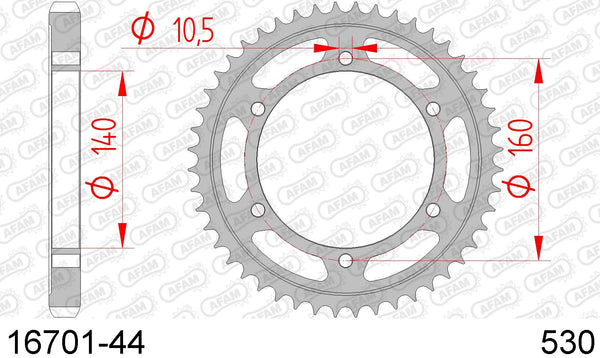 Corona AFAM 16701-44 in acc. passo 530