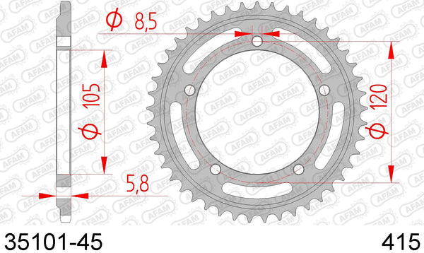 Corona AFAM 35101-45 in acc. passo 415