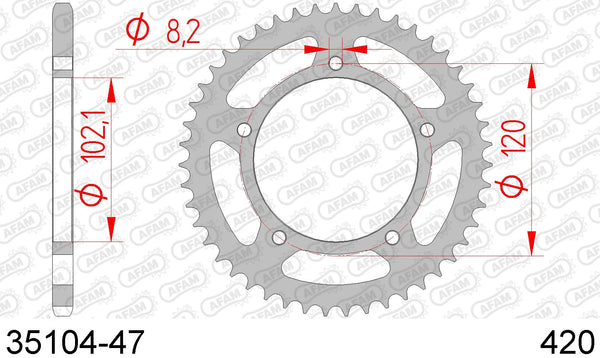 Corona AFAM 35104-47 in acc. passo 420