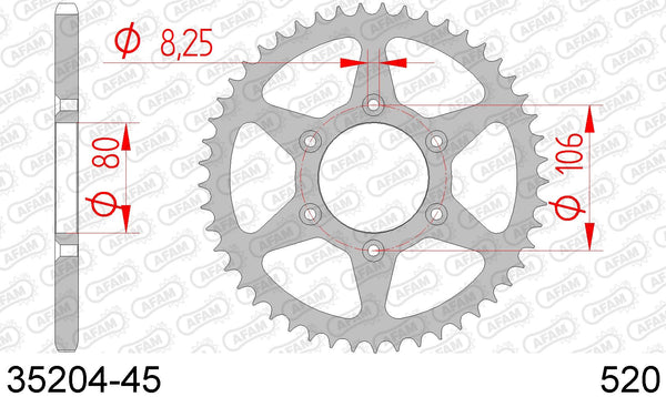 Corona AFAM 35204-45 in acc. passo 520