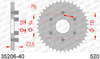 Corona AFAM 35206-40 in acc. passo 520